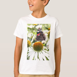 T-shirts Almirante Borboleta sobre Flor
