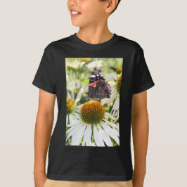 T-shirts Almirante Borboleta sobre Flor