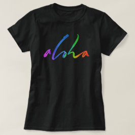 T-shirts Aloha Colorful Tropical Lettering - Havaí Hawai'i