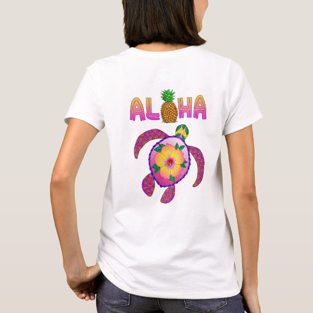 T-shirts Aloha Hawaiian Honu Turtle (Verso)