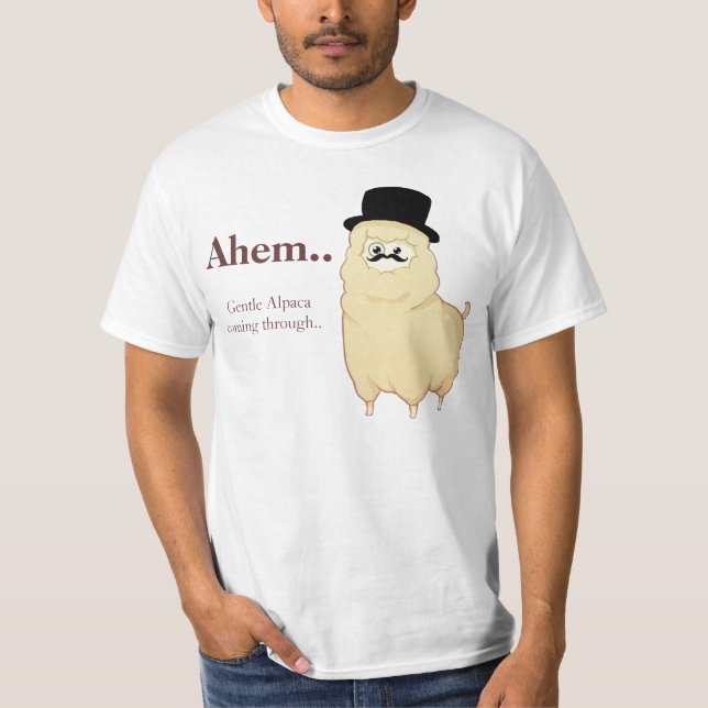 T-shirts Alpaca bonito do cavalheiro (Frente)