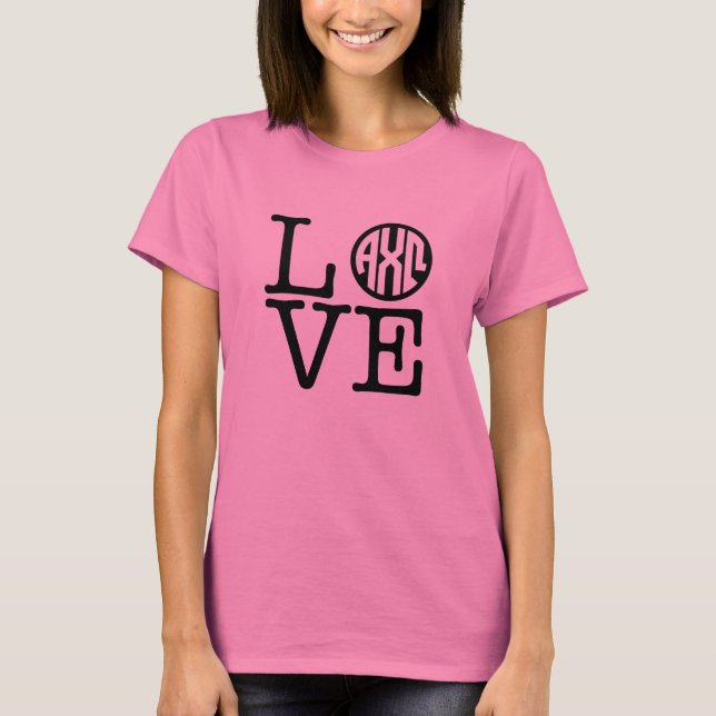 T-shirts Alpha Chi Omega | Amor (Frente)