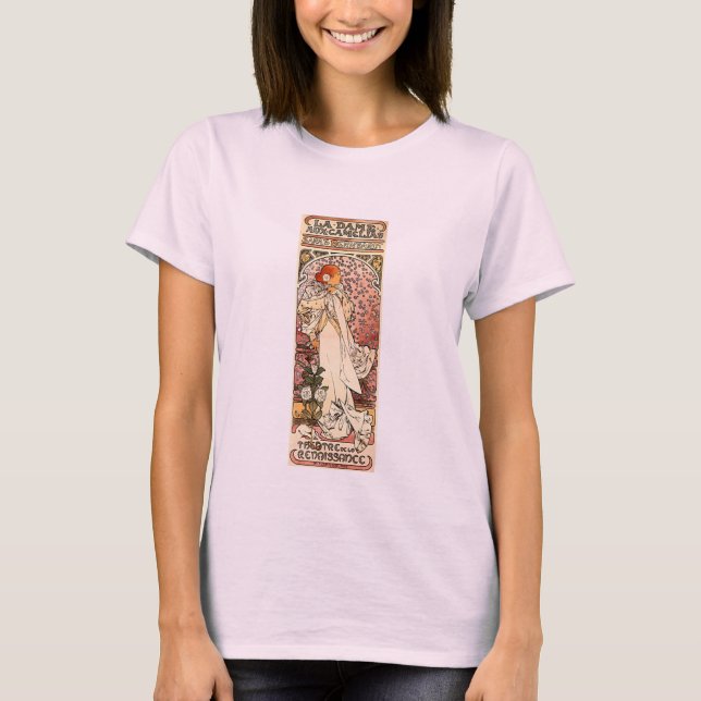 T-shirts Alphonse Mucha Art Nouveau (Frente)