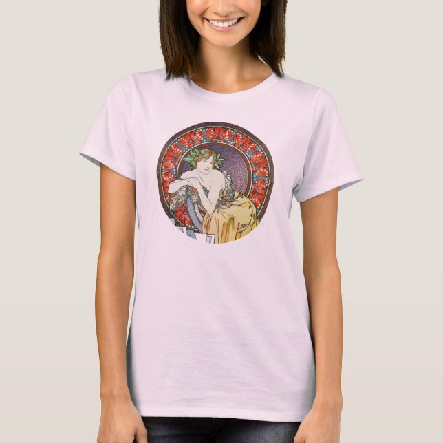T-shirts Alphonse Mucha Goddese (Frente)
