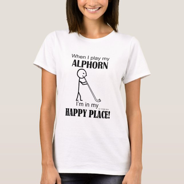 T-shirts Alphorn Happy Place (Frente)