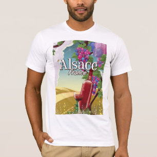T-shirts Alsace France - poster de vinho de tarde preguiços