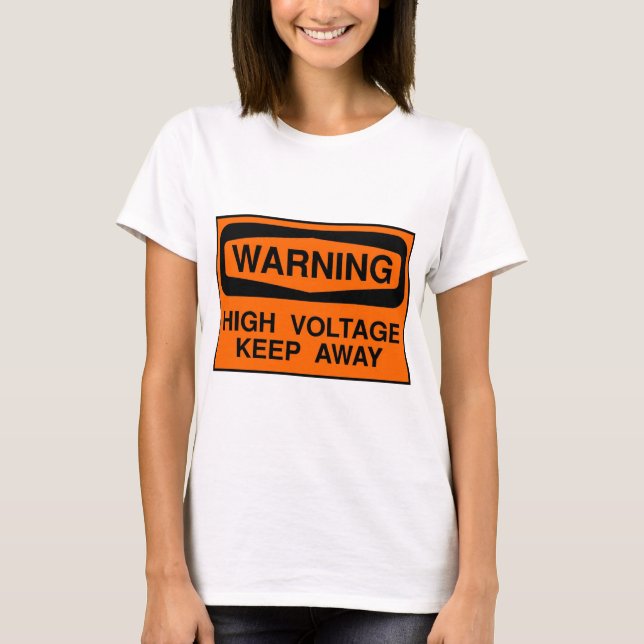 T-shirts alta tensão de aviso (Frente)