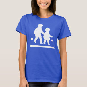 T-shirts Alunos que cruzam-se >> sinal de tráfego japonês