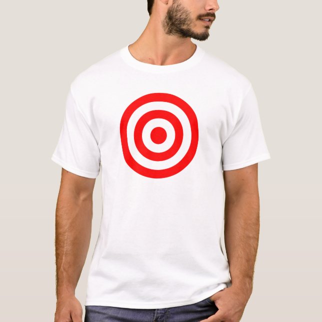 T-shirts Alvo vermelho do Bullseye (Frente)