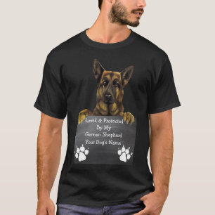 T-shirts Amado e protegido pelo meu German shepherd: Nome d