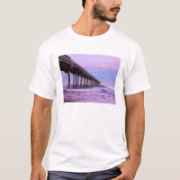 Amanhecer roxo sobre o píer, Califórnia