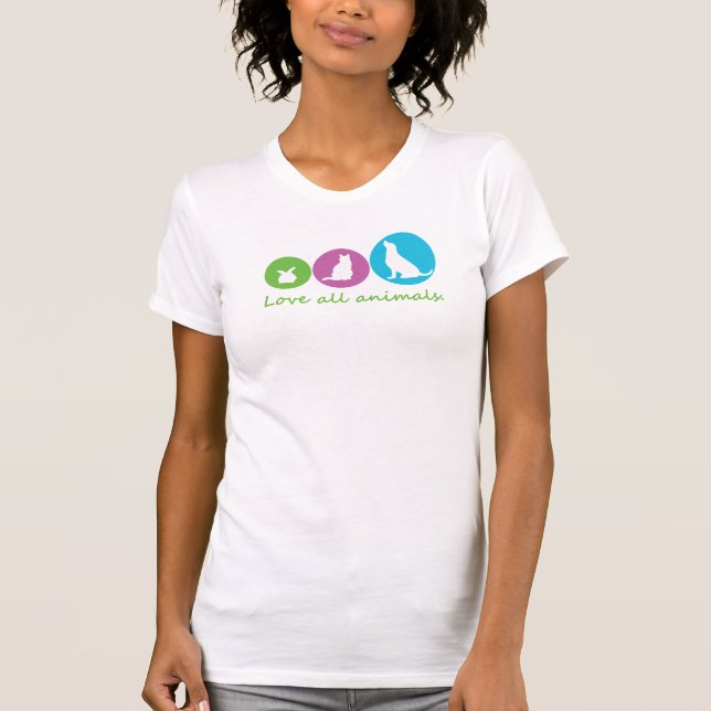 T-shirts amar todos os animais (Frente)