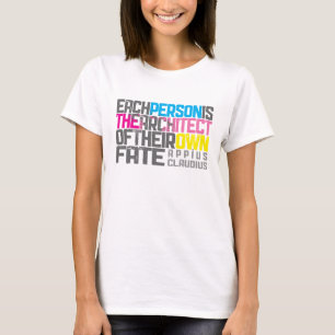 T-shirts Amarelo ciano magenta das citações tipográficas