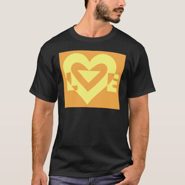 T-shirts Amarelo de Amor em Laranja (Frente)