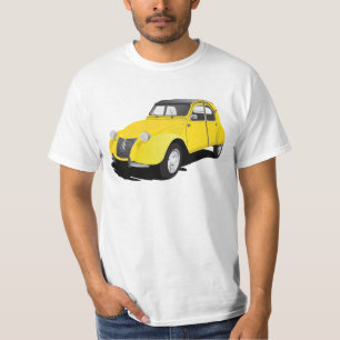 T-shirts Amarelo de Citroën 2CV (chevaux do deux)
