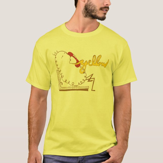 T-shirts Amarelo em vez olá! da resposta do telefone (Frente)