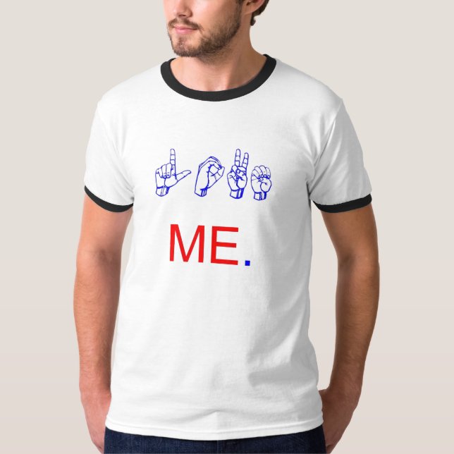 T-shirts ame-me linguagem gestual (Frente)