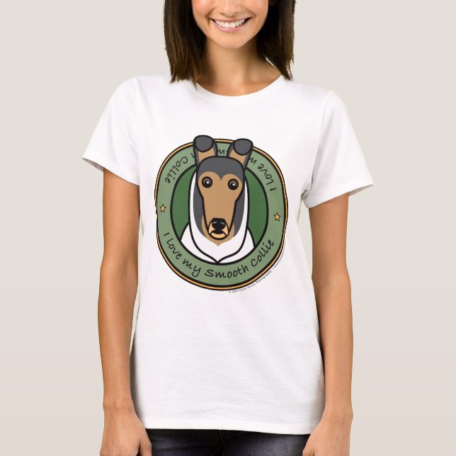 T-shirts Ame meu Collie liso (Frente)