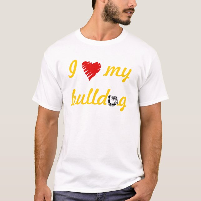 T-shirts Ame meu Nightie do buldogue (Frente)