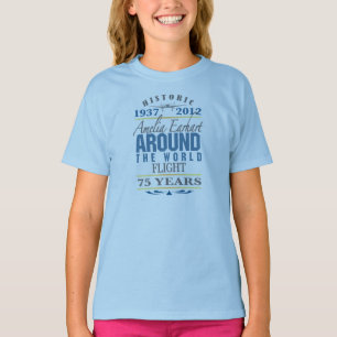 T-shirts Amelia Earhart um aniversário de 75 anos