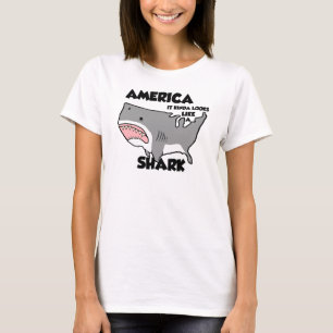 T-shirts América é um tubarão (outros estilos agora