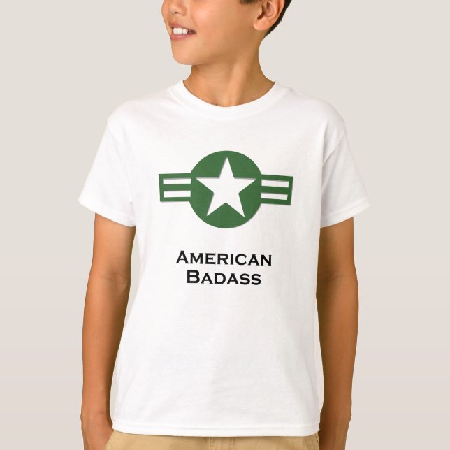 T-shirts American Badass Green (Frente)