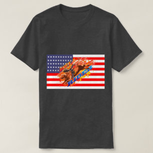 T-shirts American Flag Bull Rider