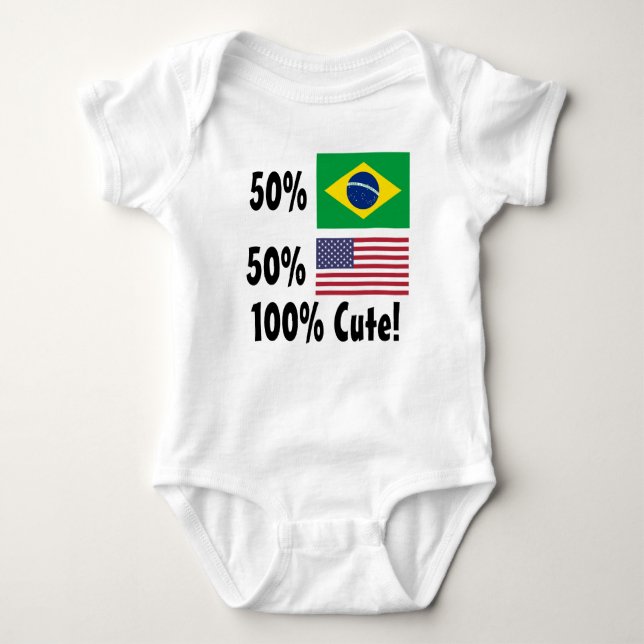 T-shirts Americano 100% do brasileiro 50% de 50% bonito (Frente)