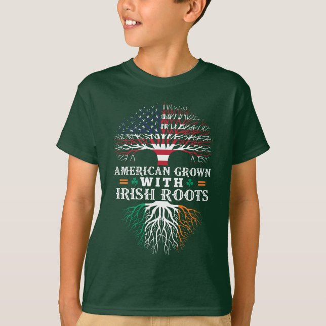 T-shirts AMERICANO crescido com raizes IRLANDESAS! (Frente)