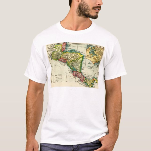 T-shirts AmericaPanoramic central MapCentral América (Frente)