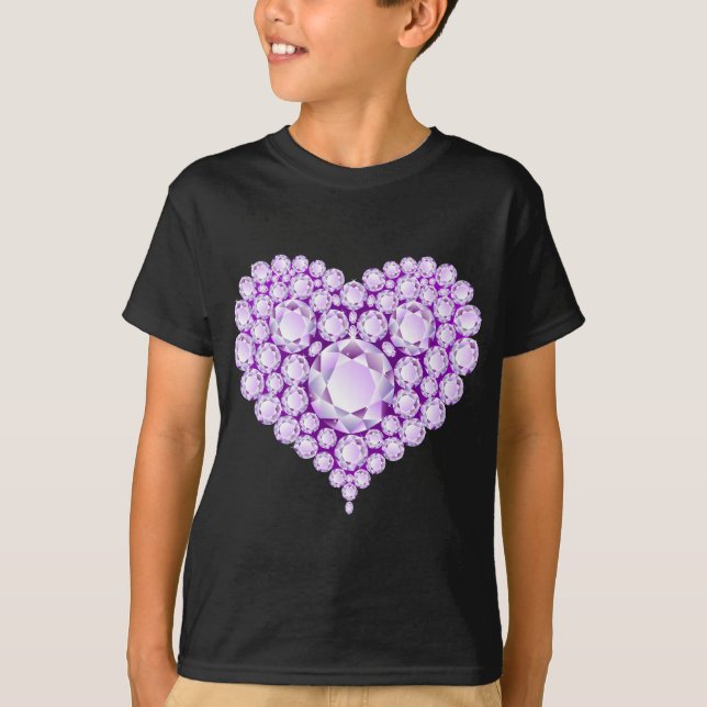 T-shirts Ametyst Heart Gems (Frente)