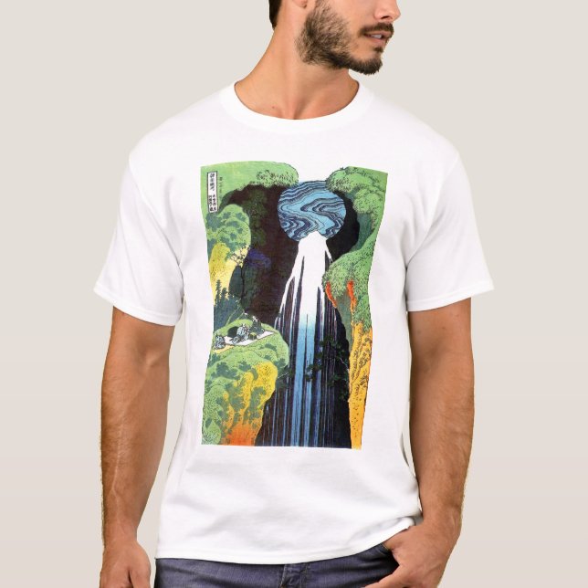 T-shirts Amida Waterfall na estrada de Kisokaido (Frente)