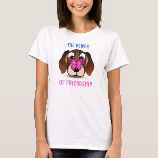 T-shirts Amizade "Cute Puppy" e "Butterfly" Mulheres T-Shir