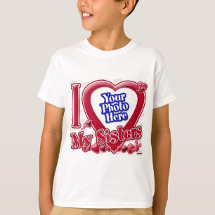 T-shirts Amo o coração vermelho das minhas irmãs - foto