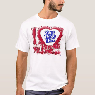 T-shirts Amo o coração vermelho dos meus pais - foto