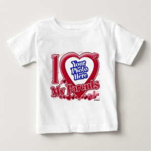 T-shirts Amo o coração vermelho dos meus pais - foto