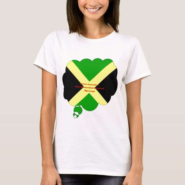 T-shirts Amo Texto Jamaica no Flag Art Impressão (Frente)