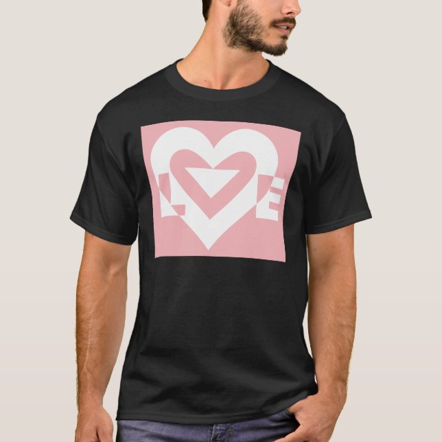 T-shirts Amor branco a rosa (Frente)
