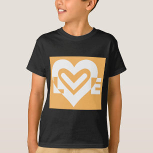 T-shirts Amor Branco e Laranja