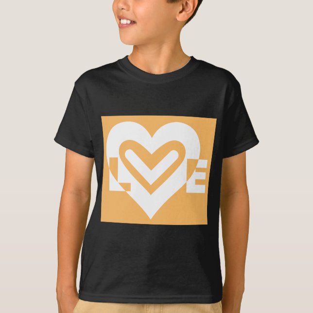 T-shirts Amor Branco e Laranja (Frente)