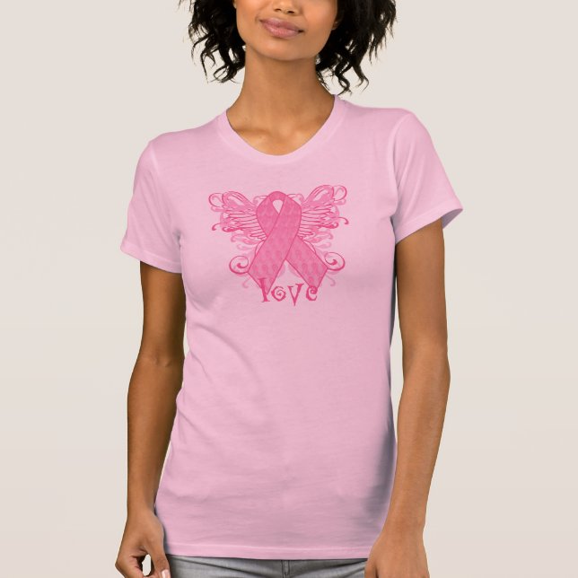 T-shirts Amor cor-de-rosa da fita (Frente)