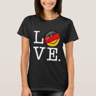 T-shirts Amor Da Alemanha Sorrindo Bandeira