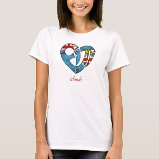 T-shirts Amor da bandeira das ilhas de Fiji