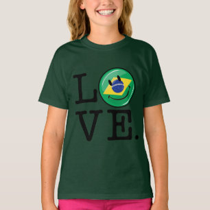 T-shirts Amor da cara de sorriso de Brasil