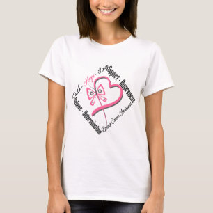 T-shirts Amor da esperança da fé do cancro da mama