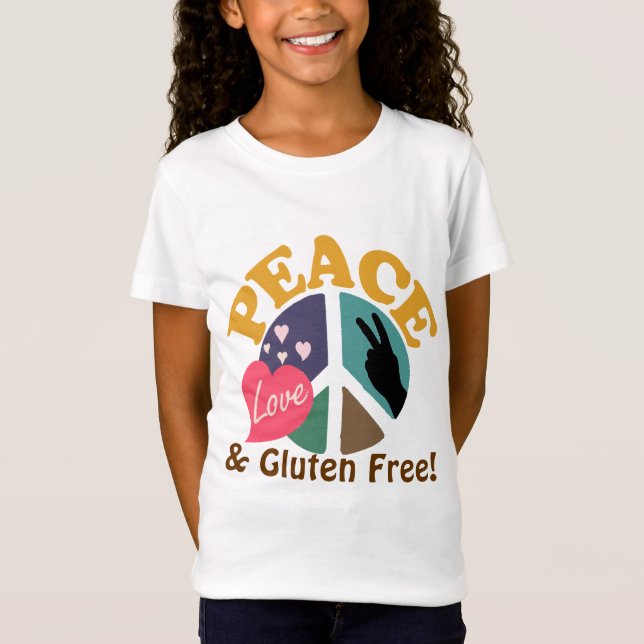 T-shirts Amor da paz e sem glúten (Frente)