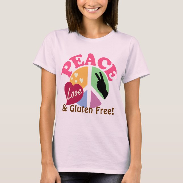 T-shirts Amor da paz e sem glúten (Frente)