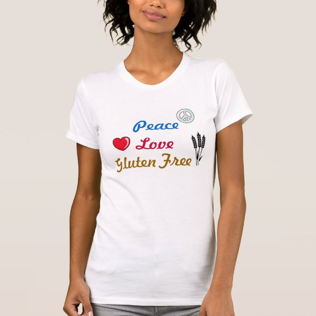 T-shirts Amor da paz sem glúten (Frente)