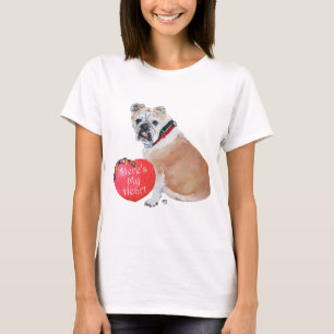T-shirts Amor de Bulldog Inglês