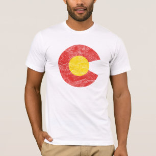 T-shirts Amor de Denver do Grunge da bandeira do estado de